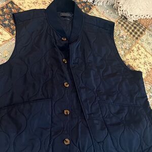 Quilted navy vest